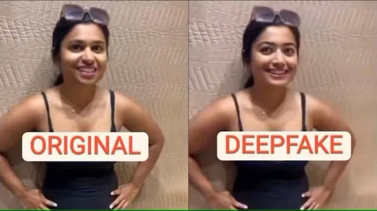 Deepfake original and fake rashmika Mandanna1