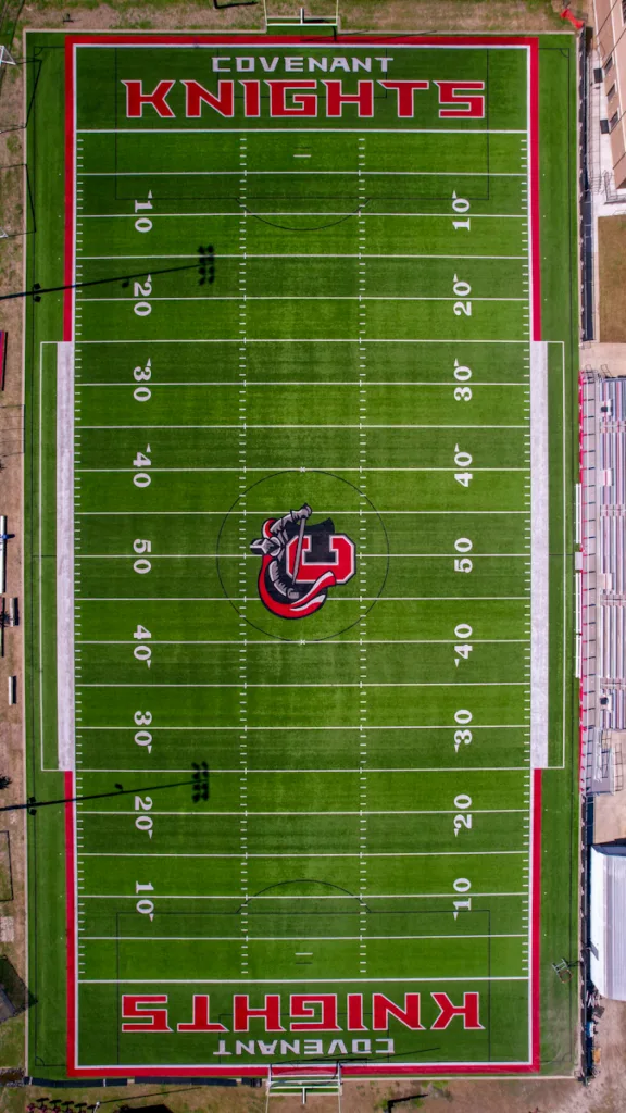 Aerial view of American Football field