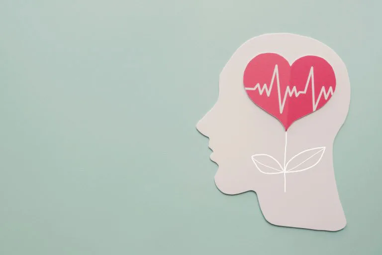 Mindwellness pulsating heart in head