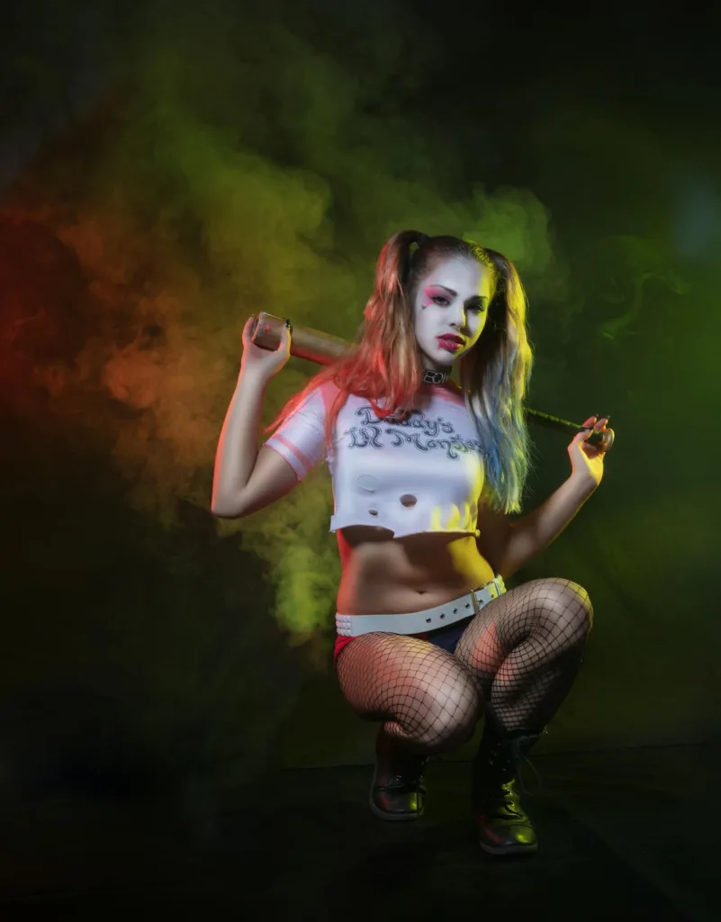 Woman in cosplay of harley quinn Business of Comics