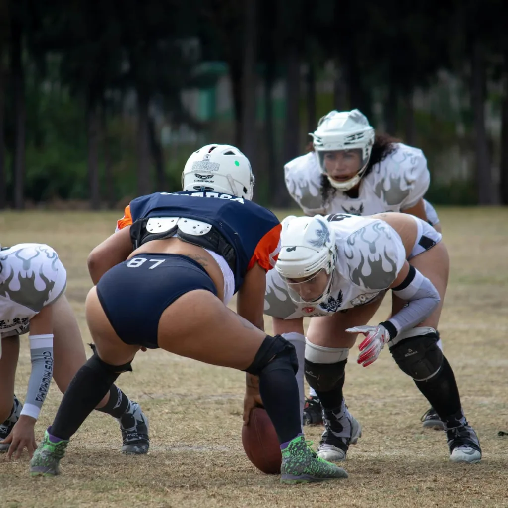 Women American Football players playing football