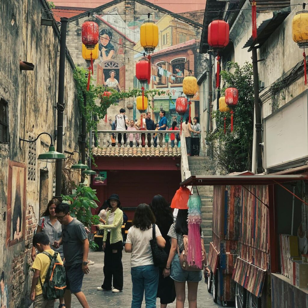 red Chinese lanterns showing History of Street Art Festivals